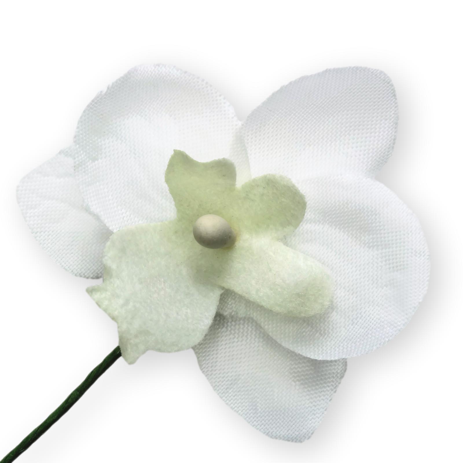 Blumenanstecker/ Anstecker mit Blüte  Orchidee weiß/burgund   Hochzeit  Neu