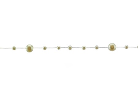Bild von Perlen-Schnur groß-klein 1,9m - champagner