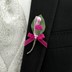 Bild von (Bausatz) Dior-Rose/Rosenlaub Anstecker - brombeer