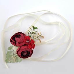 Bild von Blumen Armband zum binden - rot